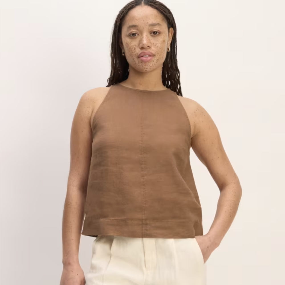EVERLANE The Linen High-Neck Tank